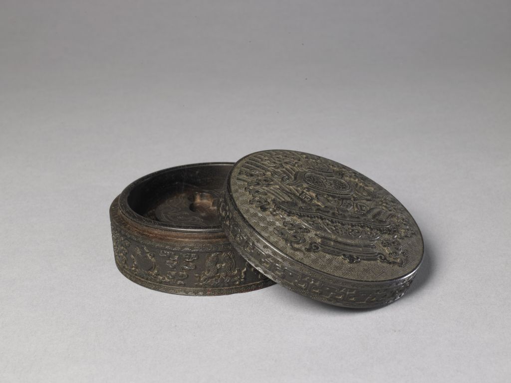 图片[1]-Red sandalwood carved round box with cornucopia pattern-China Archive